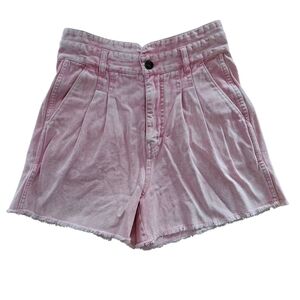 Women's Faherty Rikki Shorts Frayed Hem French Rose 26 Cotton Paperbag Waistband